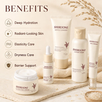 Kit de soin du visage 5 en 1 à l'essence de riz fermenté avec niacinamide, alpha arbutine, céramide, hydratant et éclaircissant