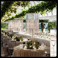 Haute qualité métal or lustre décor de Table pour les mariages cristal fleur affichage toile de fond support extérieur événement fournitures