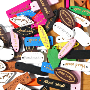 Botão De Madeira "Hand Made" Tags Madeira Costura Acessórios para Roupas Handmade Scrapbooking Artesanato DIY - Product Image 4