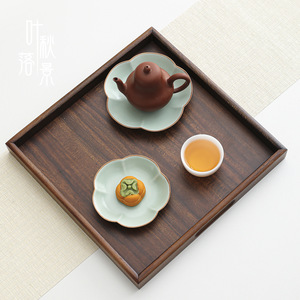 Plato de cerámica estilo chino con forma de flor, color sólido, para servir aperitivos en fiestas. - Product Image 4