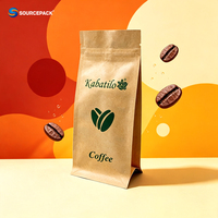 Sachet de café personnalisé à fond carré 250G 500G 1Kg, emballage plastique refermable avec valve, qualité alimentaire pour sachet stand-up