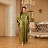 NR1535 Robe longue ample en polyester respirant, chic et luxueuse, à col rond et ornée de strass, pour l'été et l'automne, grande taille, transfrontalière