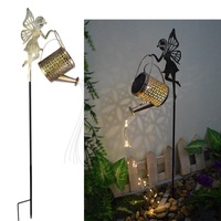 Lampe solaire à piquet en métal Soleil Lune Flamme avec globe en verre craquelé pour la décoration extérieure de jardin, patio et cour