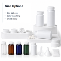 Bouteilles de pilules vides en plastique HDPE de qualité pharmaceutique avec bouchon à vis résistant aux enfants, cylindriques pour sérigraphie, pour médicaments