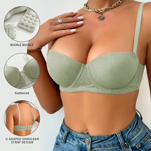 Reggiseno con Ferretto Multicolore, Spalline Regolabili a U, <span class=keywords><strong>Push</strong></span>-<span class=keywords><strong>up</strong></span> con Tre Ganci, Intimo Modellante per Donne - Product Image 2