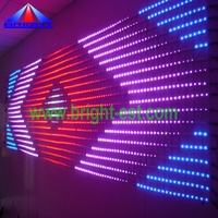 Cortina de tiras LED programables, pantalla de tiras LED digital, pantalla LED
