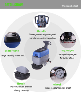 C460S Tile Clean <b>Machine</b> Cordless Commercial Industrial Floor Scrubber <b>Walk</b> Behind 550W Brush Motor - Product Image 4