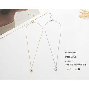 Collana con Ciondolo a Forma di G in Acciaio Inossidabile, Set di 12 Pezzi, Gioielli di Moda per Donna - Product Image 1