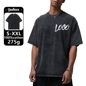 Produttore LOGO personalizzato 100 cotone Streetwear grafica Vintage pesante anime oversize acido lavaggio t-shirt per vestiti uomo