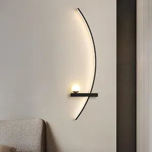 Art minimaliste décoration mur LED lampe salon chevet chambre chambre lampe moderne décoration de la maison fer applique