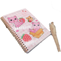 Cahier à spirale personnalisé A4/A5 à anneaux métalliques, couverture rigide, imprimé en offset sur papier kraft et carton pour bloc-notes.