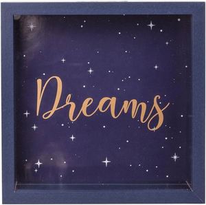 Money Boxes Dreams <b>Wooden</b> Frame 20x20cm Decorative Window <b>Stars</b> Blue Piggy Bank - Product Image 2