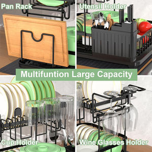 Estante <span class=keywords><strong>de</strong></span> secado <span class=keywords><strong>de</strong></span> <span class=keywords><strong>platos</strong></span> <span class=keywords><strong>de</strong></span> 2 niveles, <span class=keywords><strong>escurridor</strong></span> <span class=keywords><strong>de</strong></span> <span class=keywords><strong>platos</strong></span> multifuncional con <span class=keywords><strong>escurridor</strong></span> <span class=keywords><strong>para</strong></span> mostrador <span class=keywords><strong>de</strong></span> cocina - Product Image 4