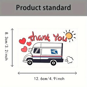 Étiquette de remerciement adhésive en PVC Baide Bestseller pour livreurs de colis, motos et véhicules - Product Image 2