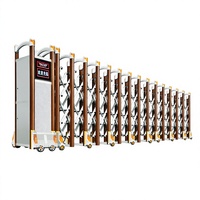 Portail coulissant électrique rétractable en alliage d'aluminium, intelligent, sans rail, télécommandé, pour chantier scolaire