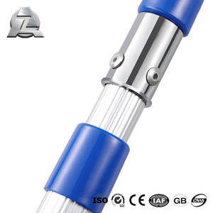 Ajustable 2,4 <span class=keywords><strong>metros</strong></span> 2 secciones <span class=keywords><strong>Flexi</strong></span> Clamp Suministros de limpieza Poste de extensión telescópico de aluminio ligero - Product Image 5