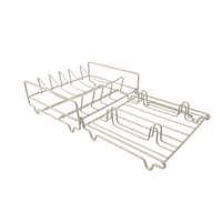 Égouttoir à vaisselle pliable 2-en-1 DaS en métal, gain de place, pour assiettes et tasses, à poser sur comptoir de cuisine