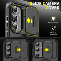Étui pour Samsung Galaxy S26 S25 S24 S23 S22 S21 Ultra Plus S25 Edge S25FE S24FE avec protection coulissante pour appareil photo, support magnétique et coque blindée