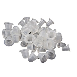 Disposable Transparent Silicone Tattoo Ink Cup Waterproof Microblading Pigment Cap <b>Holder</b> for PMU - Product Image 3