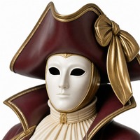 Masque de carnaval vénitien sur mesure en résine, grande taille, en forme de personnage avec cape et chapeau, service de fabrication OEM artistique, projet cadeau de fin d'année