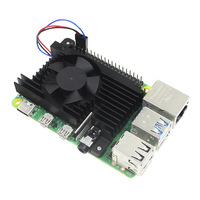Boîtier dissipateur thermique en aluminium pour Raspberry Pi 4B, carte d'extension, module de ventilateur de refroidissement à contrôle de vitesse PWM 5V pour Raspberry Pi 4B