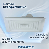 Ventilateur d'extraction de plafond carré 24 pouces, haute performance, silencieux, alimenté par courant alternatif, pour salle de bain, douche, cuisine
