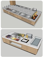 Comptoir de présentation alimentaire électrique personnalisé à contrôle manuel de la température pour buffet de restaurant et d'hôtel