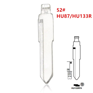 10 Uds. Hoja de llave remota con tapa de Metal sin cortar 52 # HU87 HU133R para Suzuki <span class=keywords><strong>Swift</strong></span> Compatible con Keydiy KD Xhorse VVDI JMD No. 52 - Product Image 2