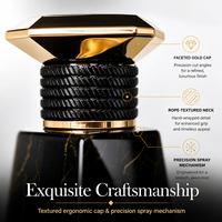 Flacon de parfum en verre marbré noir à étiquette privée, sérigraphie mate personnalisable, 30 ml/50 ml/100 ml, élégant