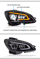 Phares LED modifiés pour Mercedes-Benz Classe C W204 2007-2011 0 Phare LED DRL Clignotant Feux de route 12V