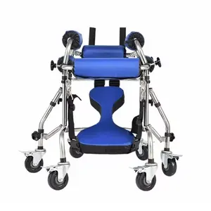 Serebral palsi olan çocuklar için sağlam paslanmaz çelik Junior Walker 4-Leg yükseklik ve genişlik ayarlanabilir Rollator
