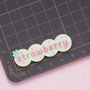 High Quality Acrylic Fruit Letters Sheet Bright Surface Resin Accessories For Refrigerator Magnet Bag Hanging Headwear Decor