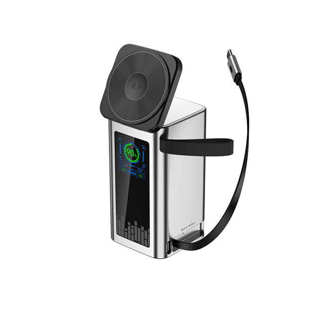 100W Foldable Wireless Fast Charging Power Bank, 20000mAh High-Capacity Multi-Port Portable Charger with LED Display