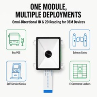 Module de scanner de codes-barres intégré ultra-mince, moteur de décodage 2D avec prise en charge des commandes série pour les fabricants de dispositifs OEM