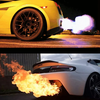 Kit Penyembur Api Knalpot Mobil Universal Dual Flame Thrower dengan 2 Busi Modul Pengapian Tombol Tekan Kabel Harness