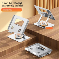 Support de refroidissement pliable à 360 rotation Support de tablette évidé hauteur réglable pour 4-13 pouces téléphone tablette iPad support de bureau
