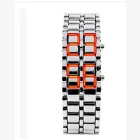 Nouvelle montre-bracelet LED à affichage mixte, montre électronique en acier inoxydable, bracelet LED, montre numérique pour couple, vente en gros