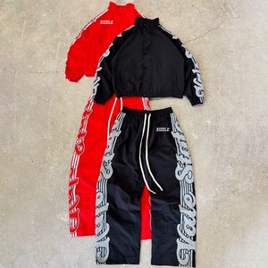 Fabricant de vêtements à Dongguan, veste zippée en nylon imperméable de haute qualité, ensemble de survêtement décontracté pour hommes, coupe-vent - Product Image 3