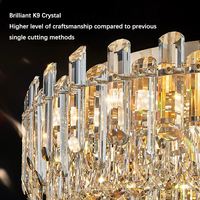 Nouvelle lampe de plafond en cristal K9 de luxe léger, très vendue, style post-moderne minimaliste, pour salon, salle à manger, chambre à coucher