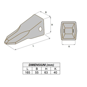 2713-9038RC Diente de Cuchara <span class=keywords><strong>RC</strong></span> A1 para Excavadora Doosan Serie DH280, Uso Pesado - Product Image 4