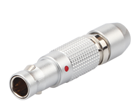 Mini connecteur FGG.00B.302, motif riz, en laiton chromé, fiche autobloquante push-pull