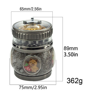 Nouveau Moulin à Herbes en Alliage de Zinc à 4 Couches avec Lumière LED 75mm, Design Roue de <span class=keywords><strong>Roulette</strong></span> à Sable Mouvant en Acrylique, Vente en Gros - Product Image 5