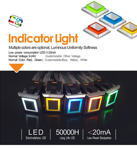 LANBOO kcd1 LED 플라스틱 금속 누름단추식 전쟁 2NO 4 핀 사각 스위치 15A 녹색 빨강 황색, 파란 백색 LED - Product Image 4