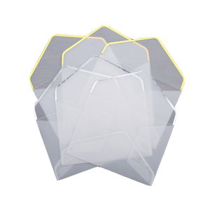 Enveloppe d'invitation en papier beurre noir, enveloppe transparente avec tampon en argent ou <span class=keywords><strong>or</strong></span> - Product Image 3