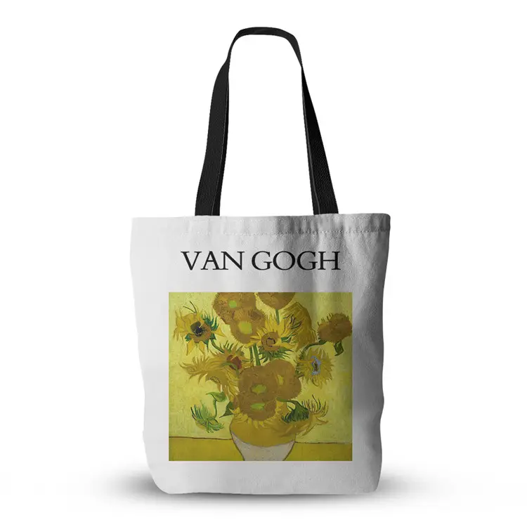 Shopping Bag Graphic Van Gogh Pattern Canvas Tote Bags Foldable Shopper Student Aesthetic Vintage Shoulder Bags