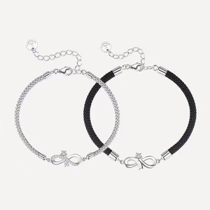 2 Pcs/set Men Women <b>Couple</b> <b>Bracelet</b> for Him & Her <b>Bracelets</b> 8-shaped Zircon Infinite Love Design <b>Couple</b> Creative Woven <b>Bracelet</b> - Product Image 4