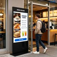 HRAY 55 Zoll Schmaler Rahmen Bodenstehender Kiosk Mohs 7 Gehärtetes Glas für Messestände Markenausstellung Unterstützt OEM ODM