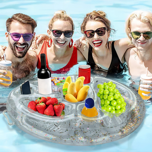 Joyee PVC Inflatable Ice Buckets <strong>Beverage</strong> Tubs for Fruit Drink Wine <strong>Pool</strong> Floating Cup <strong>Holder</strong> for Water Park Beach Party - Product Image 5