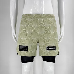 Short de sport vierge de <span class=keywords><strong>basket</strong></span>-ball 2 en 1 de compression de taille haute d'entraînement de gymnastique de luxe - Product Image 4