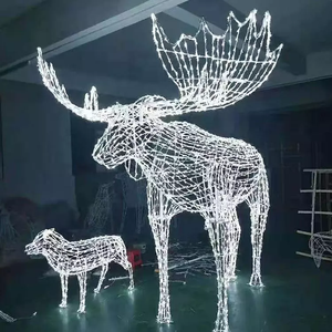 Уличное Рождественское украшение с подсветкой, 3d большие светодиодные светильники с лосями - Product Image 4